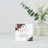 Cadeauregister Gold Script Red Waterverf Flowers Informatiekaartje (Staand voorkant)