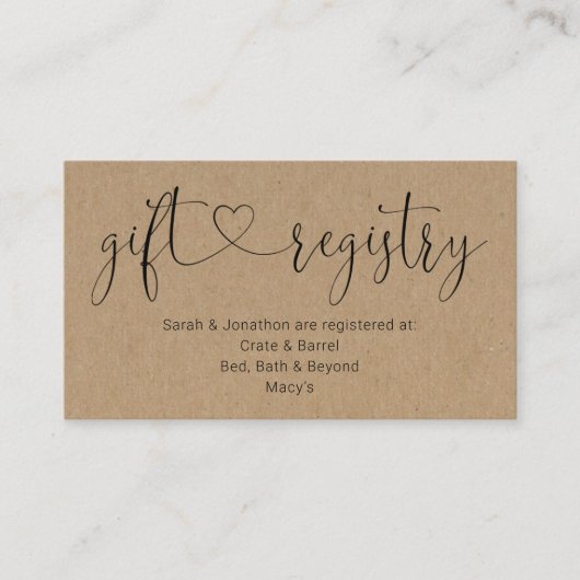 Cadeauregister invoegen / Bijlage voor uitnodiging (Voorkant)