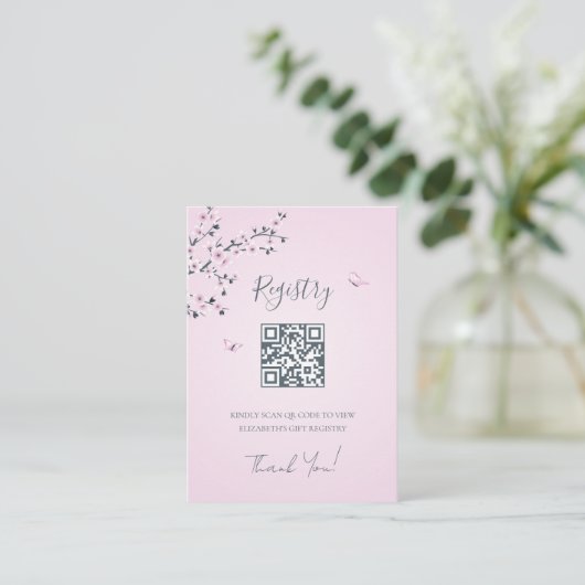 Cadeauregister QR-code | BABY SHOWER Informatiekaartje (Staand voorkant)