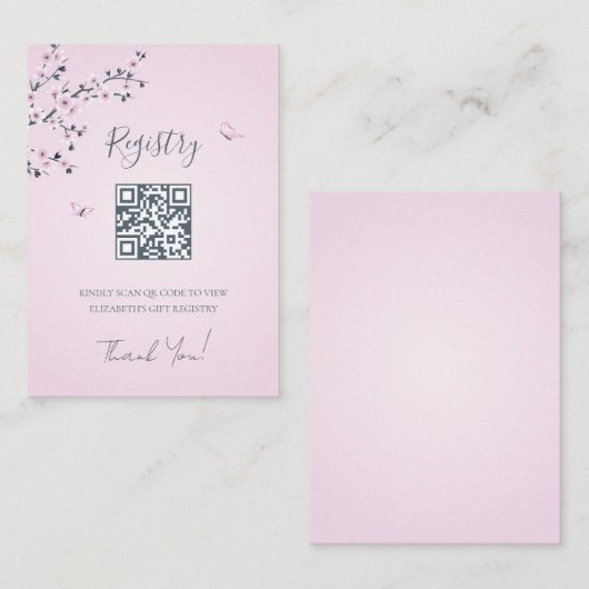 Cadeauregister QR-code | BABY SHOWER Informatiekaartje (Voorkant / Achterkant)