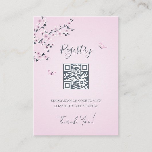 Cadeauregister QR-code | BABY SHOWER Informatiekaartje (Voorkant)