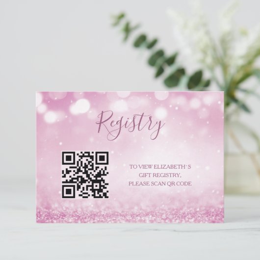 Cadeauregister QR-code | BABY SHOWER Informatiekaartje (Staand voorkant)