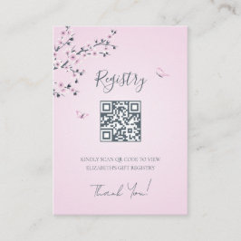 Cadeauregister QR-code | Baby shower Kokeshi Doll Informatiekaartje