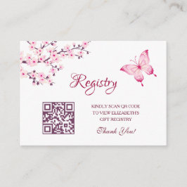 Cadeauregister QR-code | Baby shower van de vlinde Informatiekaartje