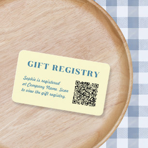 Cadeauregister Qr Code Boter Geel & Blauw Informatiekaartje