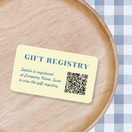 Cadeauregister Qr Code Boter Geel & Blauw Informatiekaartje