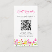 Cadeauregister QR-code Wilde bloem-Baby shower Informatiekaartje (Voorkant)