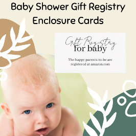 Cadeauregister voor baby, uitnodiging tot Baby sho Informatiekaartje