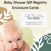 Cadeauregister voor baby, uitnodiging tot Baby sho Informatiekaartje
