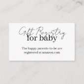 Cadeauregister voor baby, uitnodiging tot Baby sho Informatiekaartje (Voorkant)