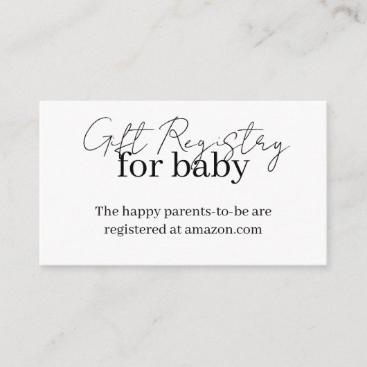 Cadeauregister voor baby, uitnodiging tot Baby sho Informatiekaartje (Voorkant)