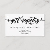 Cadeauregister voor penseelkalligrafie charmeren informatiekaartje (Voorkant)