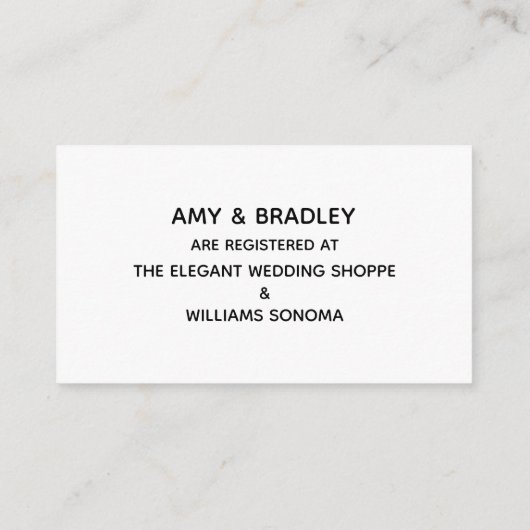 Cadeauregister zwart en wit Casual handschrift Informatiekaartje (Achterkant)