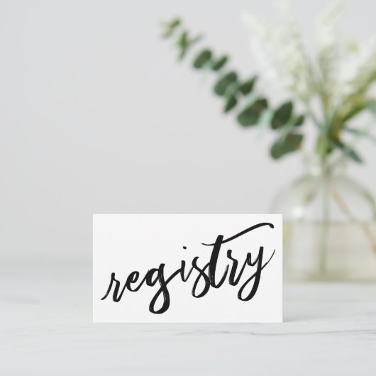 Cadeauregister zwart en wit Casual handschrift Informatiekaartje (Staand voorkant)