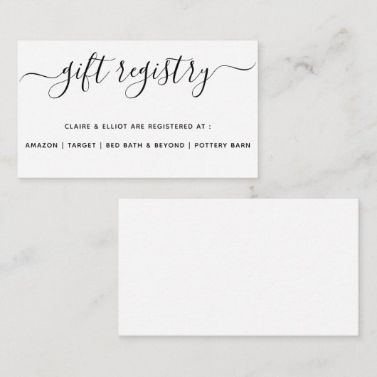 Cadeauregistratiekaart sjabloon (Voorkant / Achterkant)