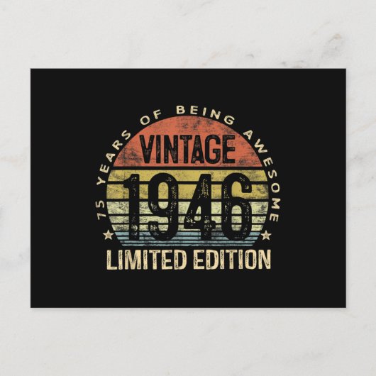 Cadeaus 75 Jaar Verjaardag Vintage 1946 Briefkaart (Voorkant)