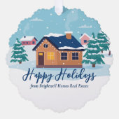 Cadeaus aangepast Prettige feestdagen onroerend go Ornament Kaart (Voorkant)