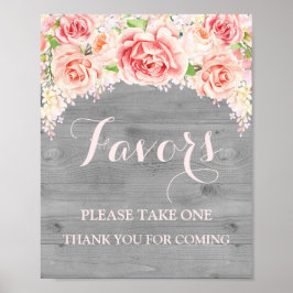 Cadeaus Baby Shower Bord Pink Waterverf Hout Poster