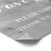 Cadeaus Baby Shower Bord Roze Waterverf Hout Poster (Hoek)