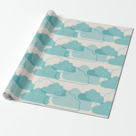 Cadeaus Baby shower wolken Cadeaupapier (Uitgerold)