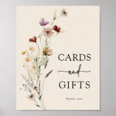 Cadeaus Boho Bloemen Baby shower Poster (Voorkant)