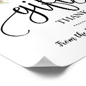 Cadeaus bord bruiloft receptie roze bloemen poster (Hoek)