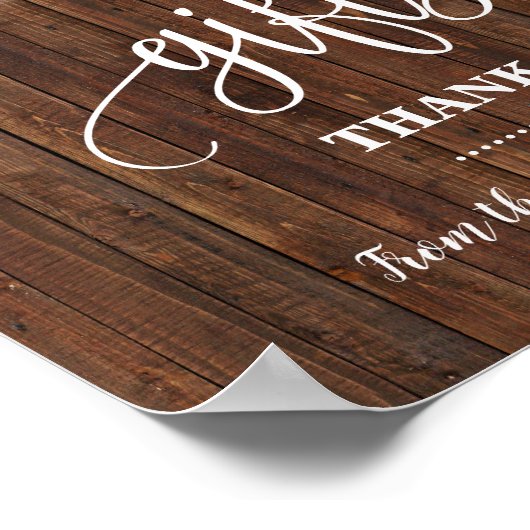 Cadeaus Bord Westerse Bruiloftsreceptie Douche Poster (Hoek)