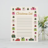 Cadeaus Clip Art Kinderen Kerst Wenslijst Sjabloon (Staand voorkant)