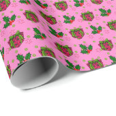 Cadeaus en Holly_pink Cadeaupapier (Rol Hoek)