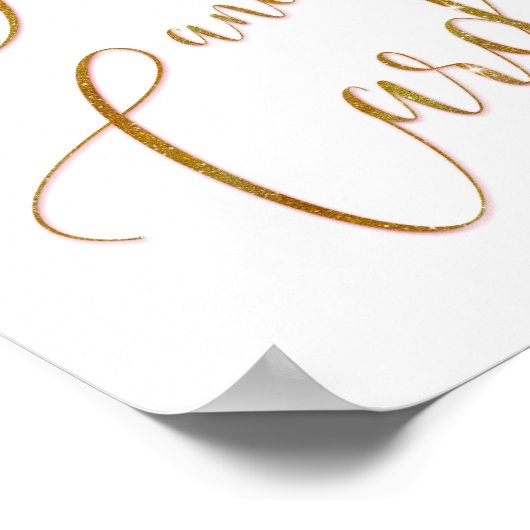 Cadeaus en Kaarten Gouden Glitter Script Tekst Poster (Hoek)