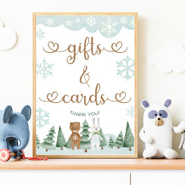 Cadeaus en Kaarten Winter Sneeuwvlok Bos Poster