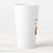 Cadeaus en kerstballen latte mok (Voorkant)