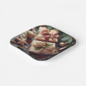 Cadeaus en kerstversieringen papieren bordje (Gebogen)