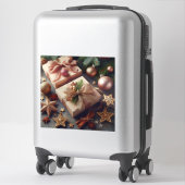 Cadeaus en kerstversieringen sticker (Koffer)
