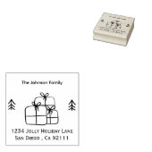 Cadeaus en PIne Trees DOodle Wood Art Stamp Rubberstempel (Gestempeld)