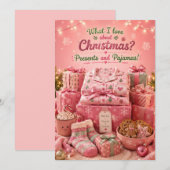 Cadeaus en Pyjama Grappige Kerstkaart Kaart (Voorkant / Achterkant)