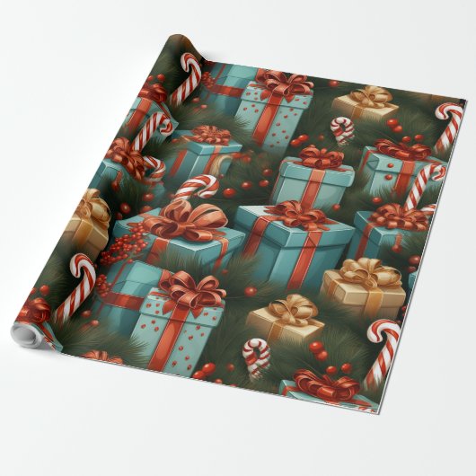 Cadeaus en snoepriet cadeaupapier (Uitgerold)