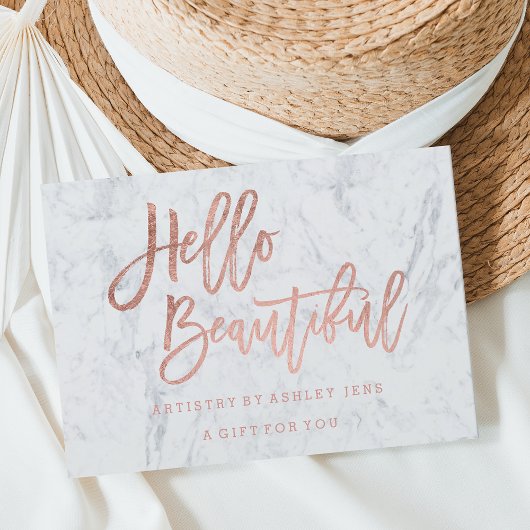 Cadeaus faux chic roos gold hallo marmer kaart