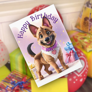 Cadeaus Galore Elzasser Puppy's Verjaardag Kaart