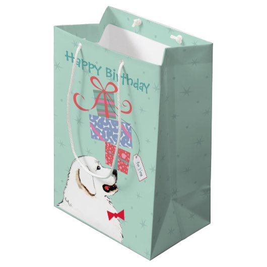 Cadeaus Grote Pyreneeën Middelgrote Gift Bag Medium Cadeauzakje (Voorkant Gekanteld)