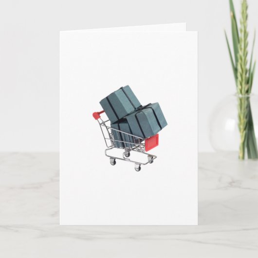 Cadeaus in de trolley feestdagen kaart (Voorkant)