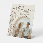 Cadeaus & Kaarten Boho Wildflowers & Fotobruiloft Reclamebord Met Voetstuk (Voorkant)
