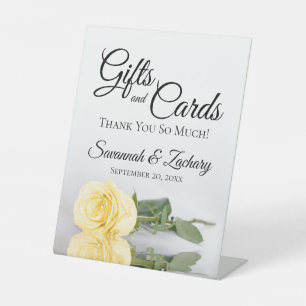 Cadeaus & Kaarten Elegante Boter Gele Roos Dank Je Reclamebord Met Voetstuk