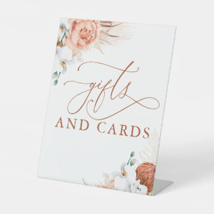 Cadeaus Kaarten Terracotta Bloemen Pampas Grass te Reclamebord Met Voetstuk