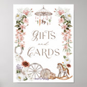 Cadeaus & Kaarten Wild Western Floral Baby shower Poster (Voorkant)