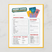 Cadeaus Kerst Spel Geheim Santa Questionnaire (Voorkant)