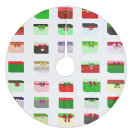 Cadeaus kerstboomrokken fleece kerstboom rok