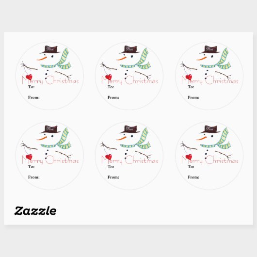 Cadeaus kerstcadeaulabel Snowman Sticker (Vel)
