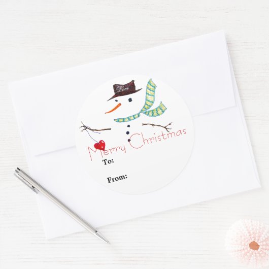 Cadeaus kerstcadeaulabel Snowman Sticker (Envelop)
