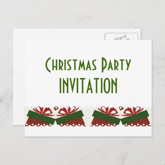 Cadeaus kerstfeest uitnodiging briefkaart (Voorkant / Achterkant)